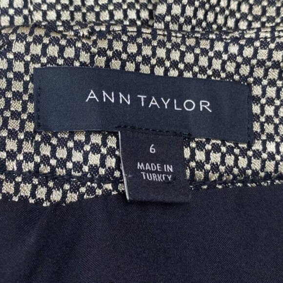 ANN TAYLOR Shimmer Jacquard Pencil Skirt Sz 6 Gold Black - Picture 7 of 8